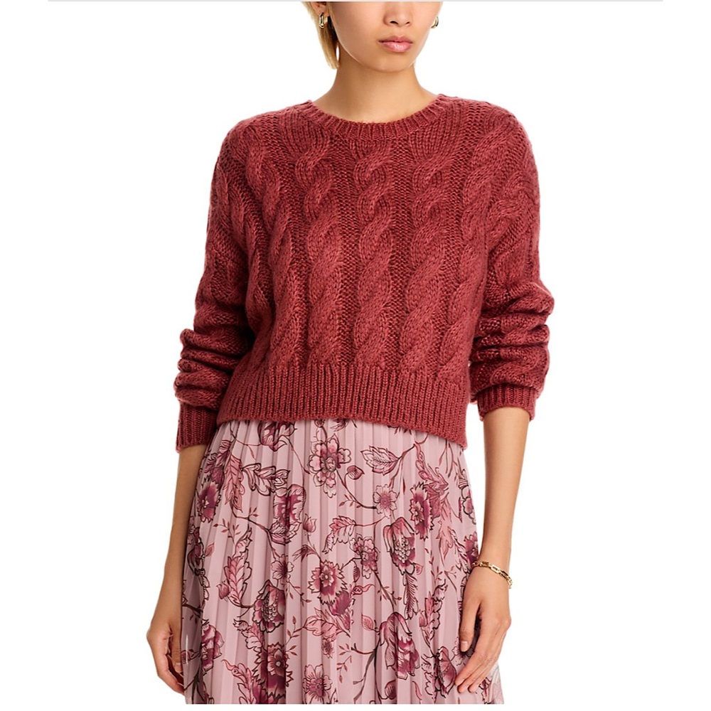Steve Madden Ceronne Cable Knit Crewneck Sweater‎ Baked Apple XL
